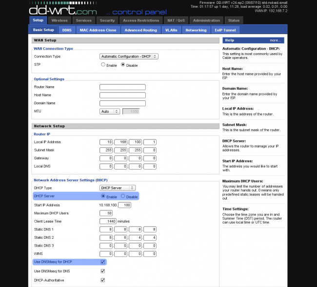 DHCP Settings